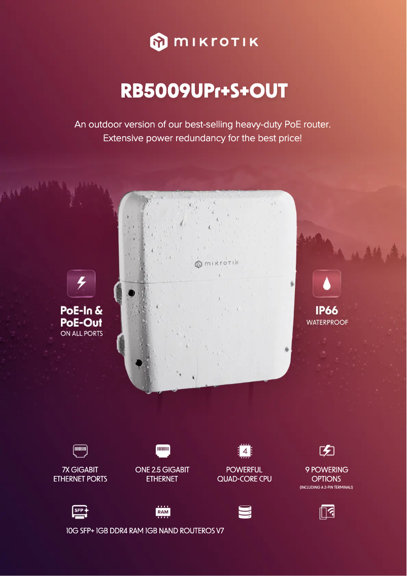 Page n°1 - Brochure Mikrotik RB5009UPr+S+OUT