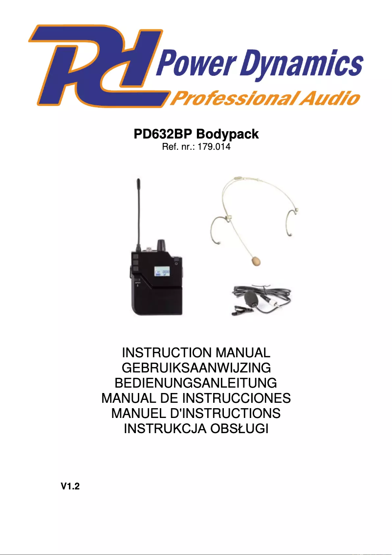 Page n°1 - Manuel utilisateur Power Dynamics PD632BP