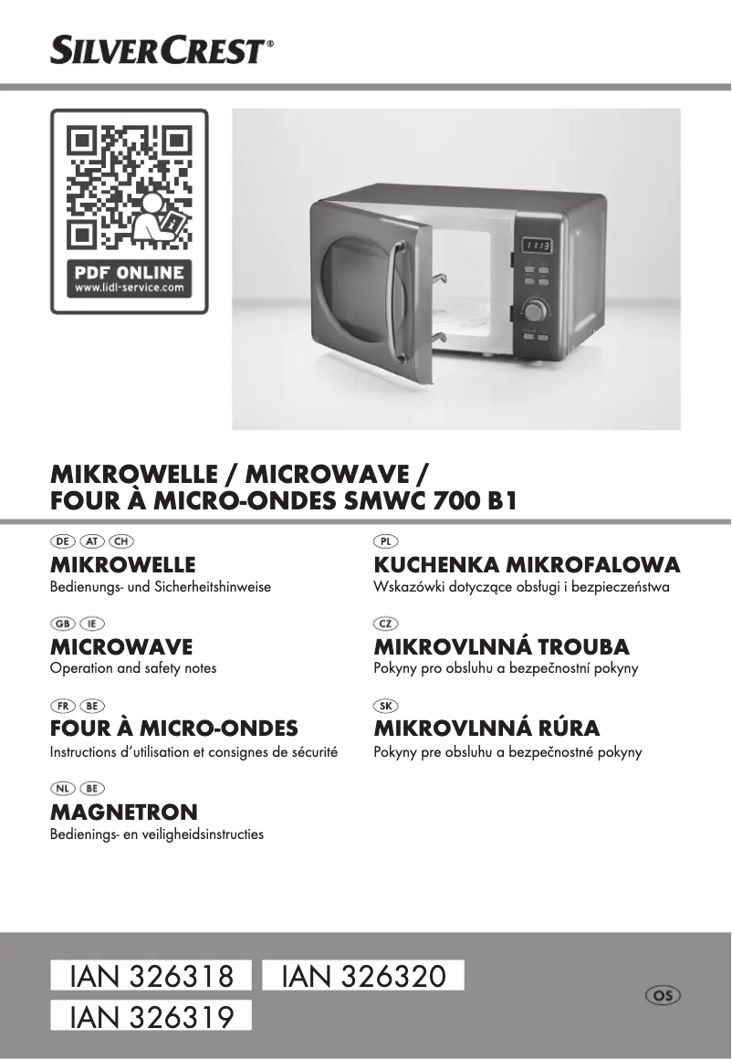 Page 1 de la notice Manuel utilisateur SilverCrest SMWC 700 B1