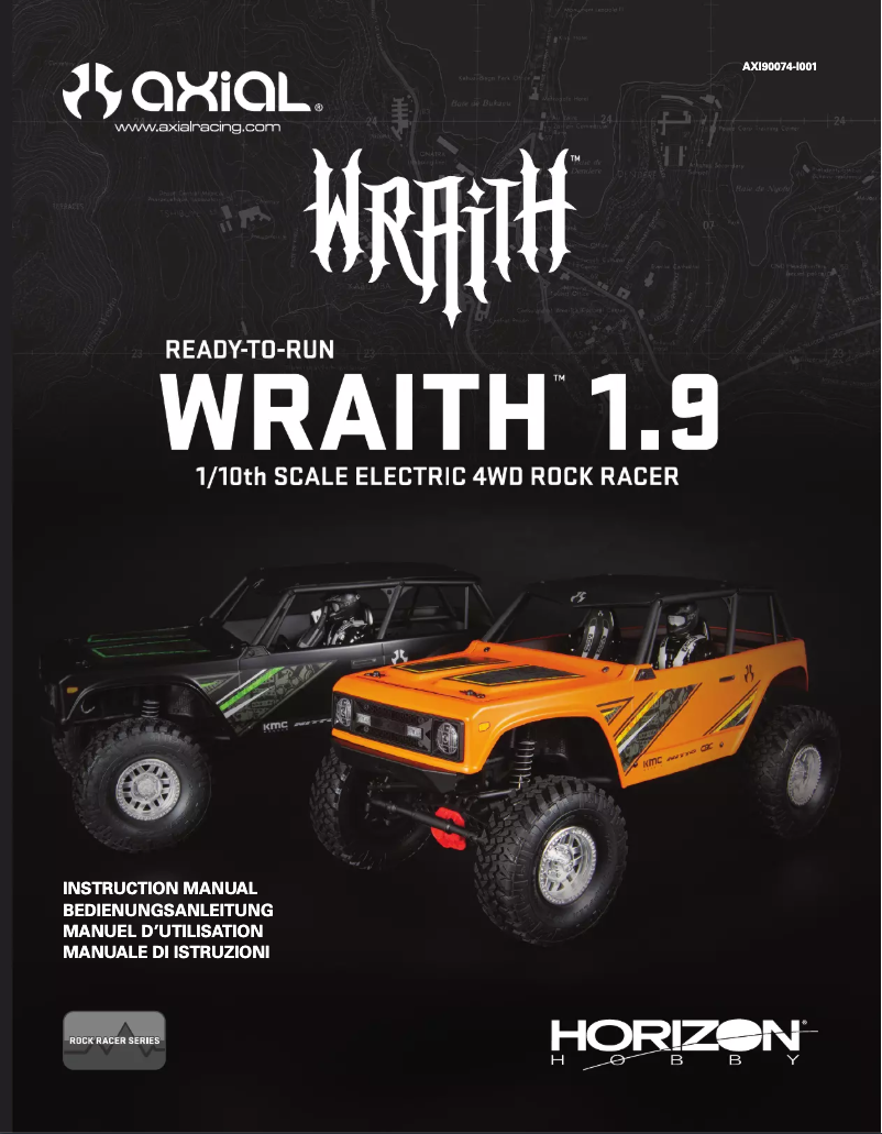 Page 1 de la notice Manuel utilisateur Axial WRAITH 1.9