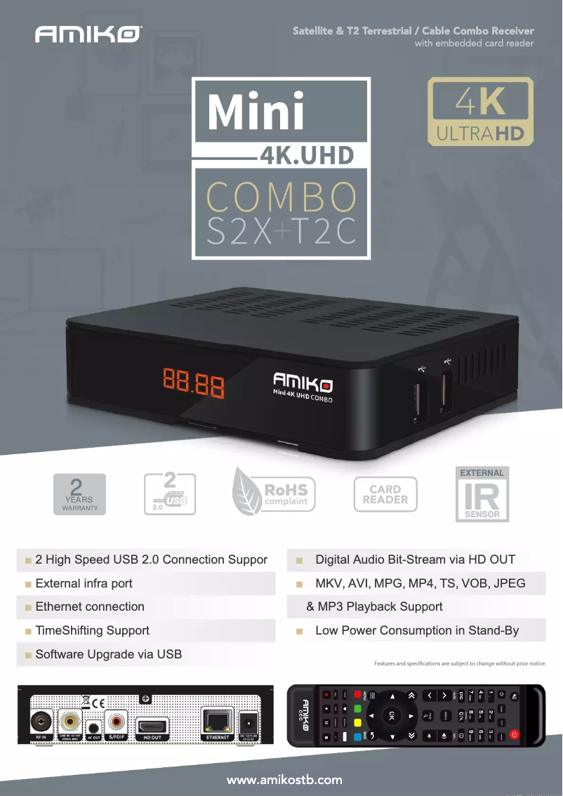 Page n°1 - Manuel utilisateur Amiko Mini 4K UHD Combo