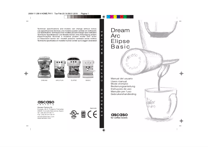 Page 1 de la notice Manuel utilisateur Ascaso Basic