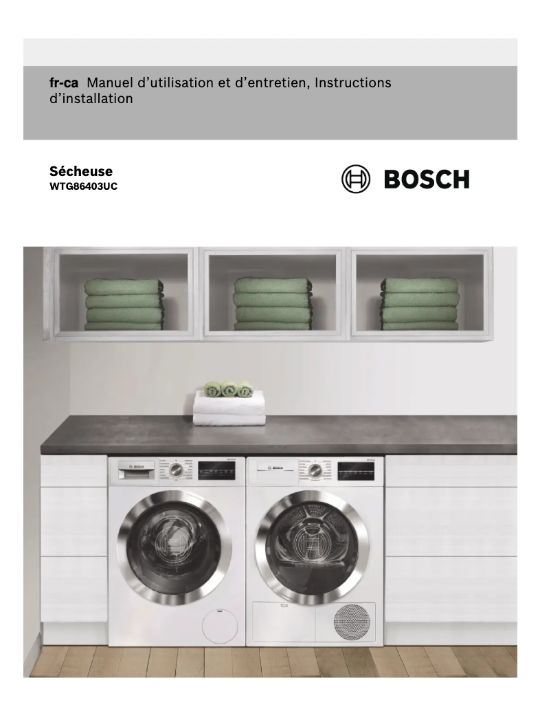 Página 1 del manual Guía de instalación Bosch WTG86403UC