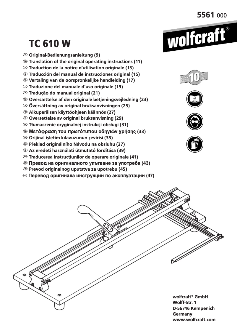 Image de la première page du manuel de l'appareil TC 610 W