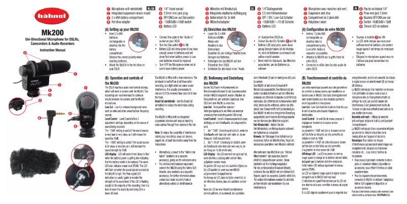 Page n°1 - Manuel utilisateur Hähnel MK200