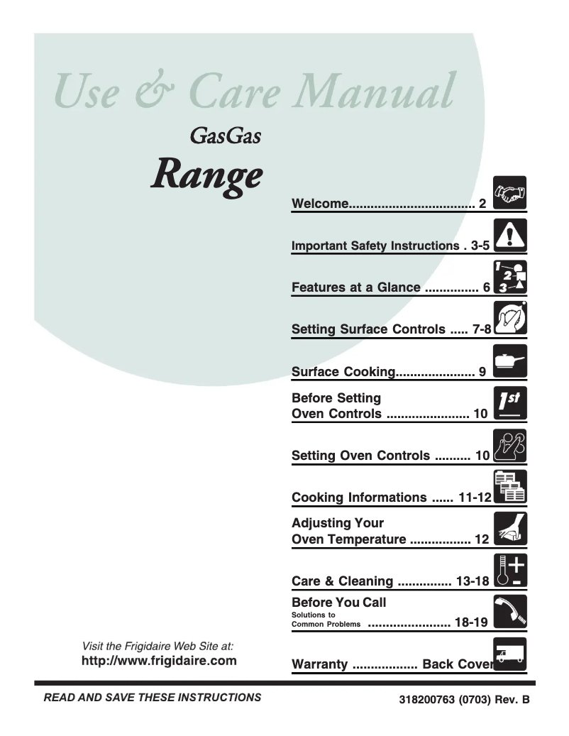 Page n°1 - Manuel utilisateur Frigidaire PLGF659GC