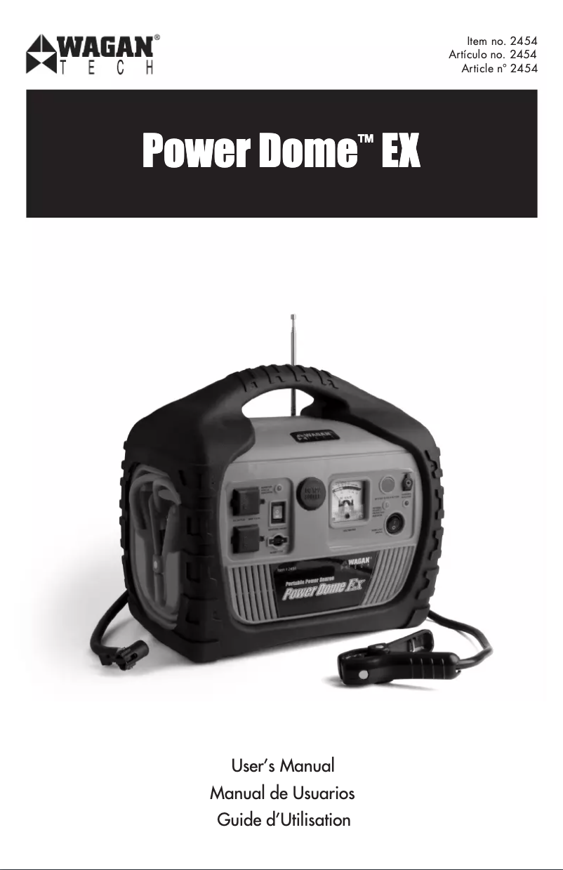 Page 1 de la notice Manuel utilisateur WAGAN Power Dome EX