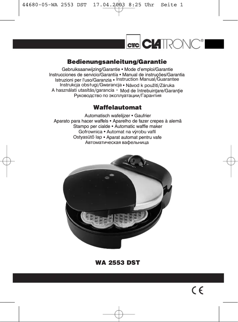 Image de la première page du manuel de l'appareil WA 2553 E
