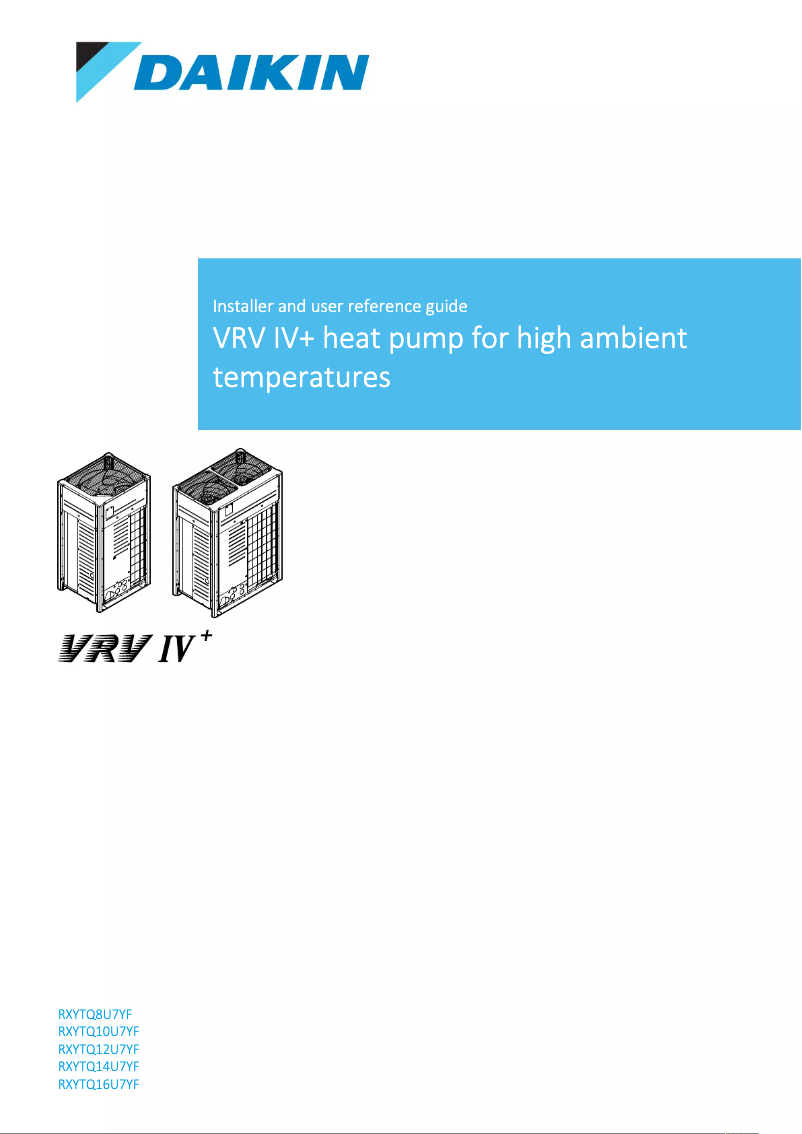 Page n°1 - Manuel utilisateur Daikin RXYTQ20U7YF