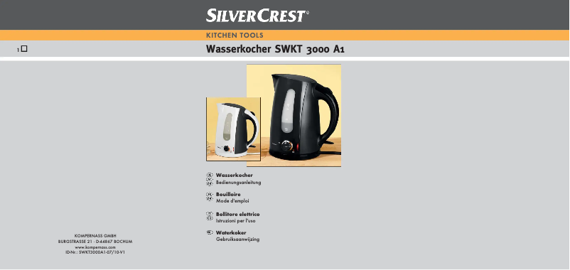 Page n°1 - Manuel utilisateur SilverCrest SWKS 2400 A1