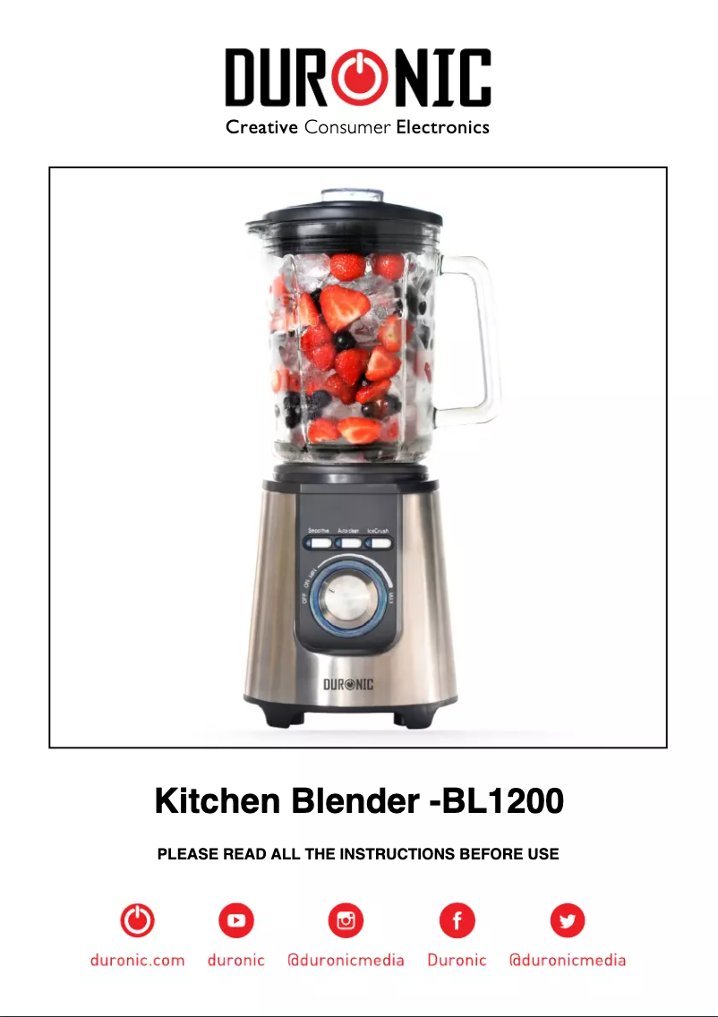 Image de la première page du manuel de l'appareil BL1200