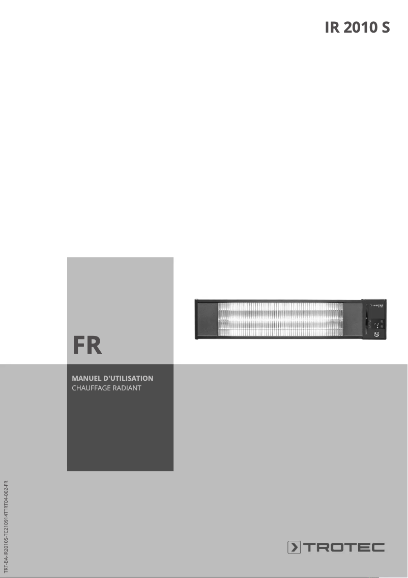 Page n°1 - Manuel utilisateur Trotec IR 2010 S