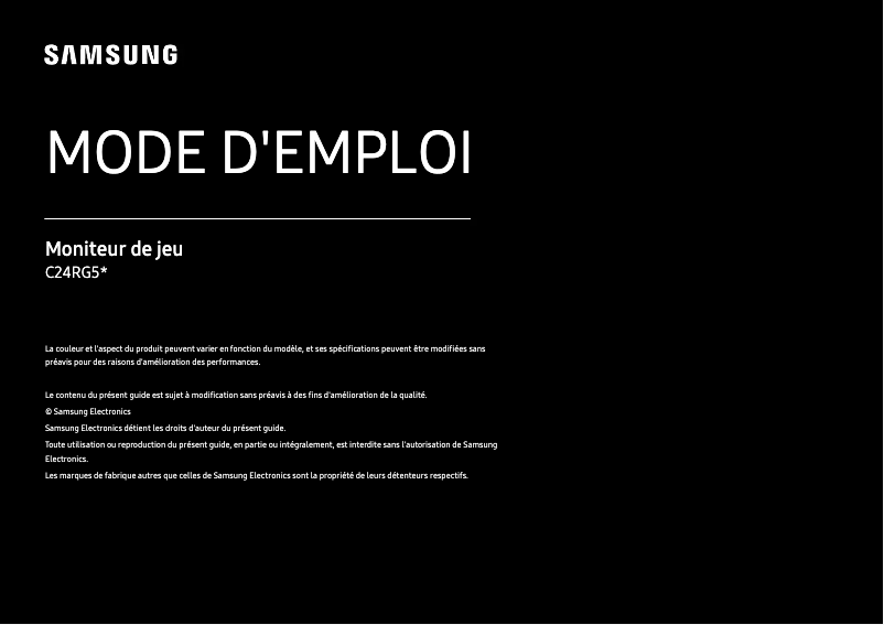 Page n°1 - Manuel utilisateur Samsung C24RG50FZN