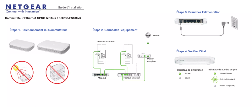 Image de la première page du manuel de l'appareil ProSafe FS608v3