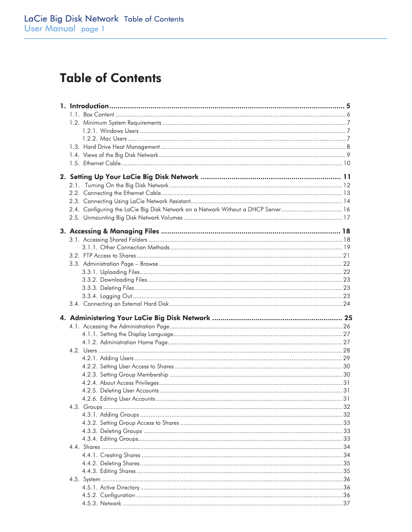 Image de la première page du manuel de l'appareil Big Disk