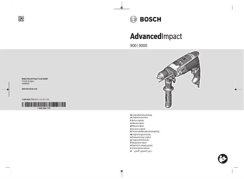 Page 1 de la notice Manuel utilisateur Bosch AdvancedImpact 9000