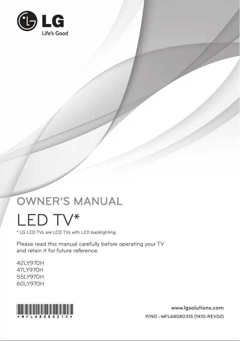 Page n°1 - Manuel utilisateur LG 42LY970H