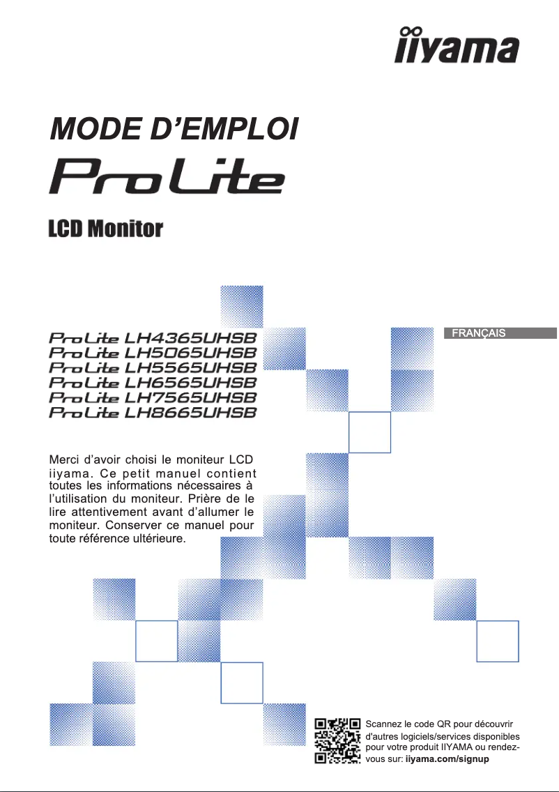 Page 1 de la notice Manuel utilisateur Iiyama ProLite LH5065UHSB
