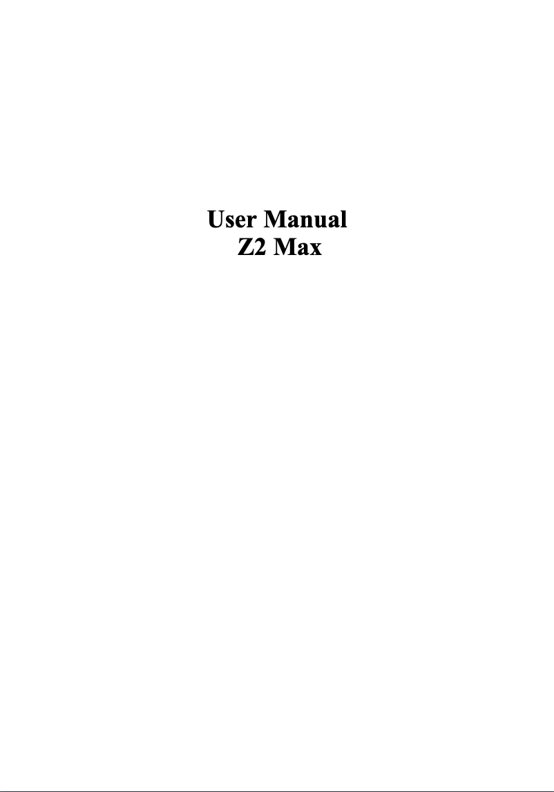 Image de la première page du manuel de l'appareil Z2 Max