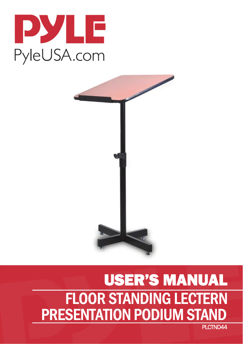 Page n°1 - Manuel utilisateur Pyle PLCTND44