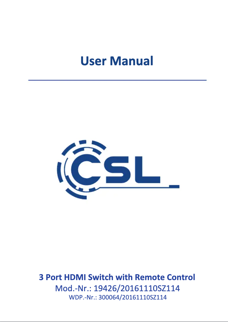 Página 1 del manual Manual de usuario CSL 300064