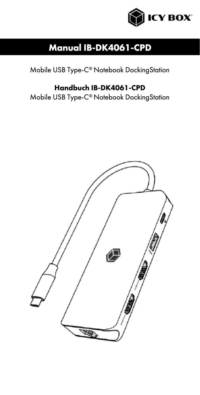 Page n°1 - Manuel utilisateur Icy Box IB-DK4061-CPD