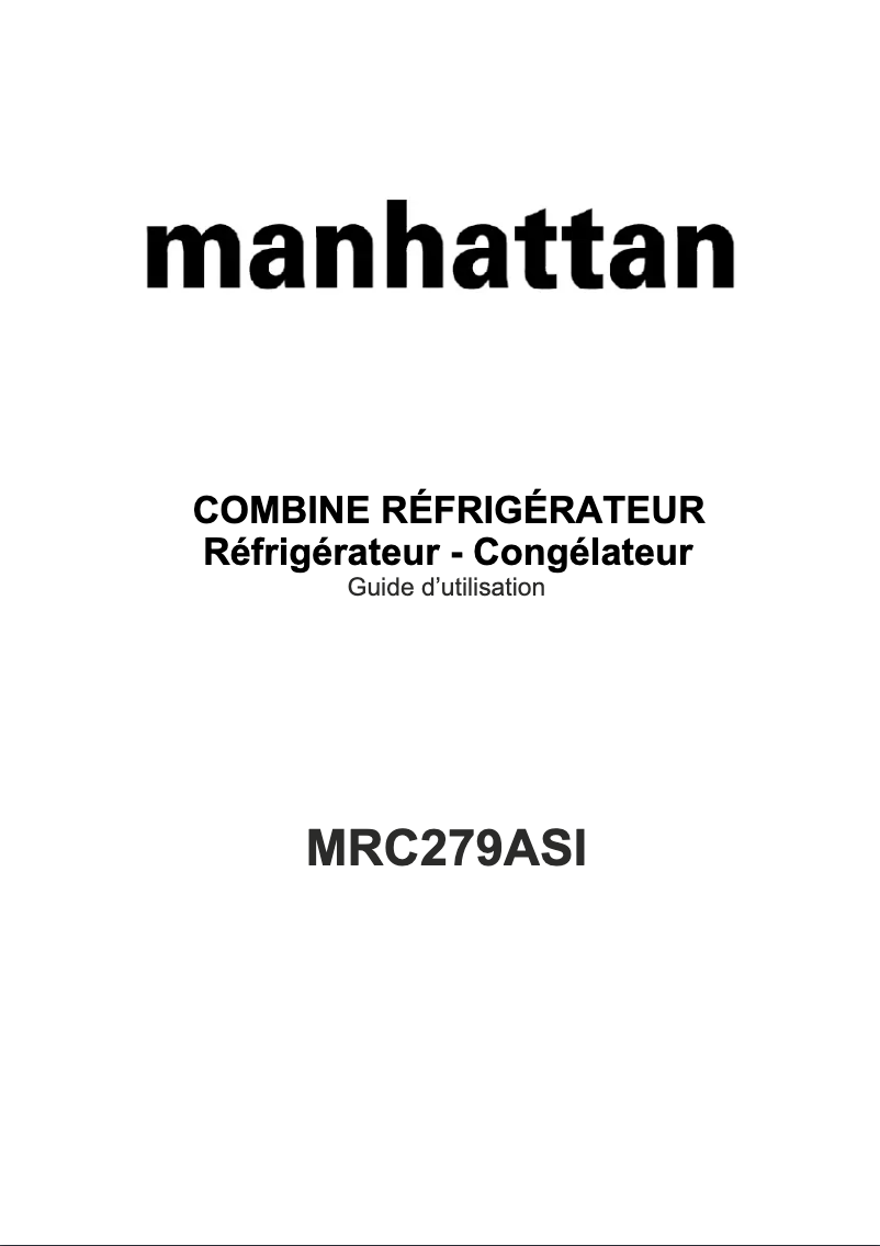 Page 1 de la notice Manuel utilisateur Manhattan MC279ASI