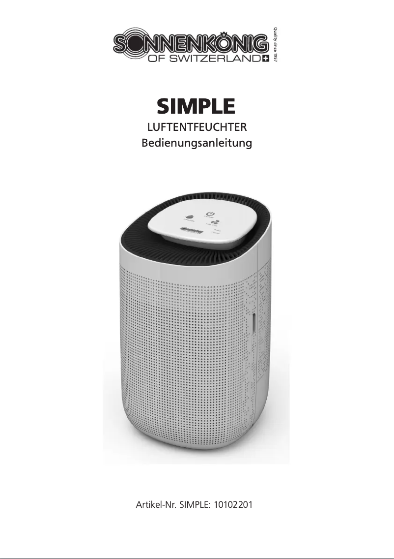Page 1 de la notice Manuel utilisateur Sonnenkönig Simple