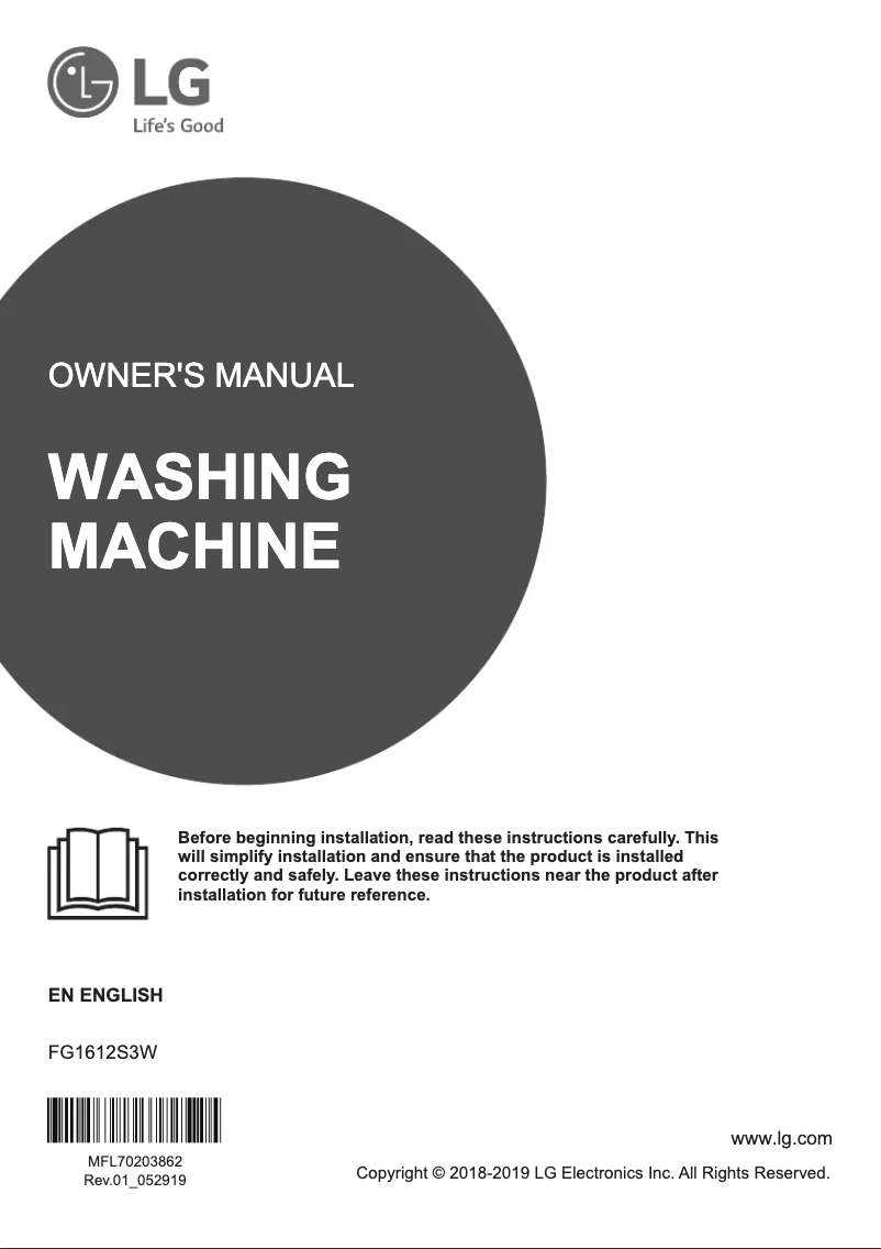 Page 1 de la notice Manuel utilisateur LG FG1612S3W