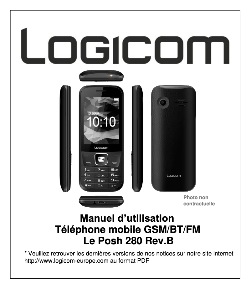 Page 1 de la notice Manuel utilisateur Logicom Le Posh 280
