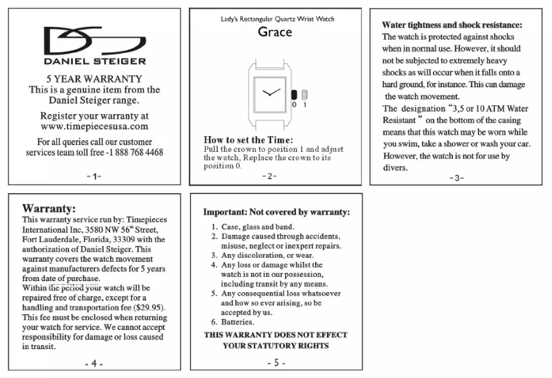 Image de la première page du manuel de l'appareil Grace