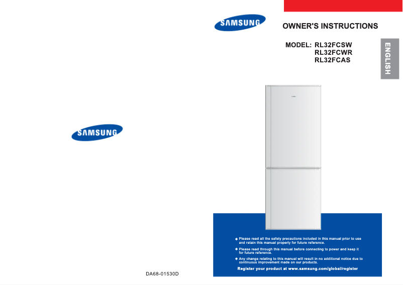 Page 1 de la notice Manuel utilisateur Samsung RL24FCSW