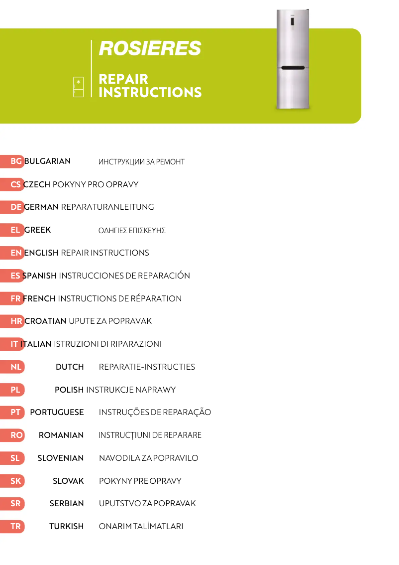 Page n°1 - Manuel utilisateur Rosieres RBFP 3683/3