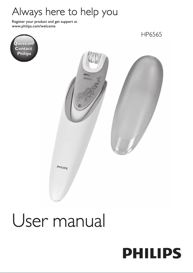 Image de la première page du manuel de l'appareil Satin Intimate HP6565