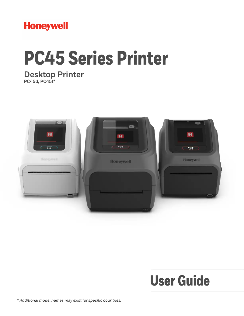 Page 1 de la notice Manuel utilisateur Honeywell PC45t