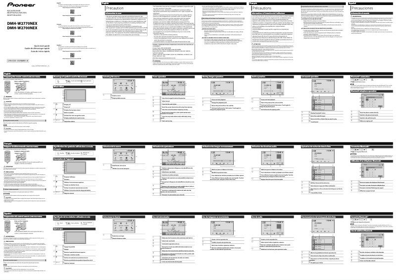 Page 1 de la notice Guide de démarrage rapide Pioneer DMH-W2770NEX