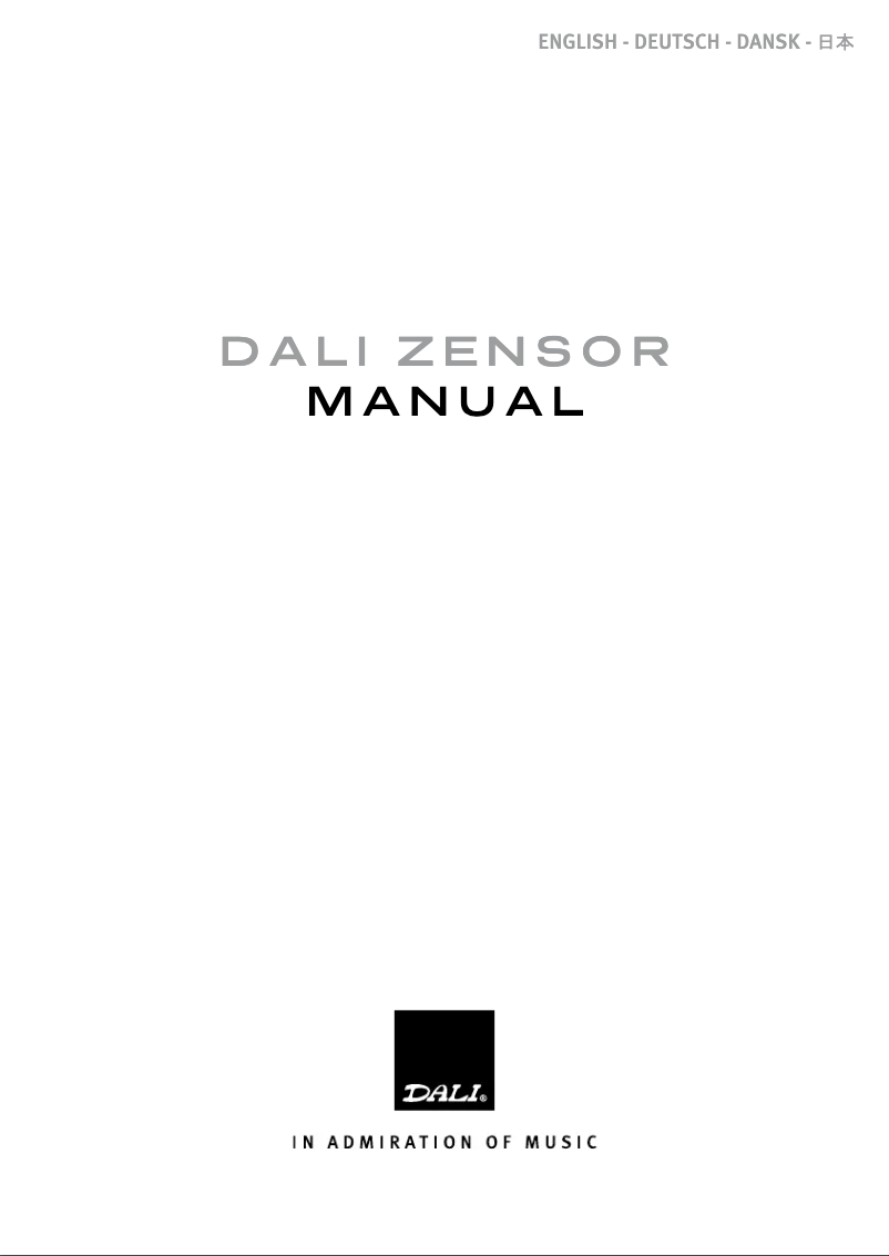 Page n°1 - Manuel utilisateur Dali Zensor 1