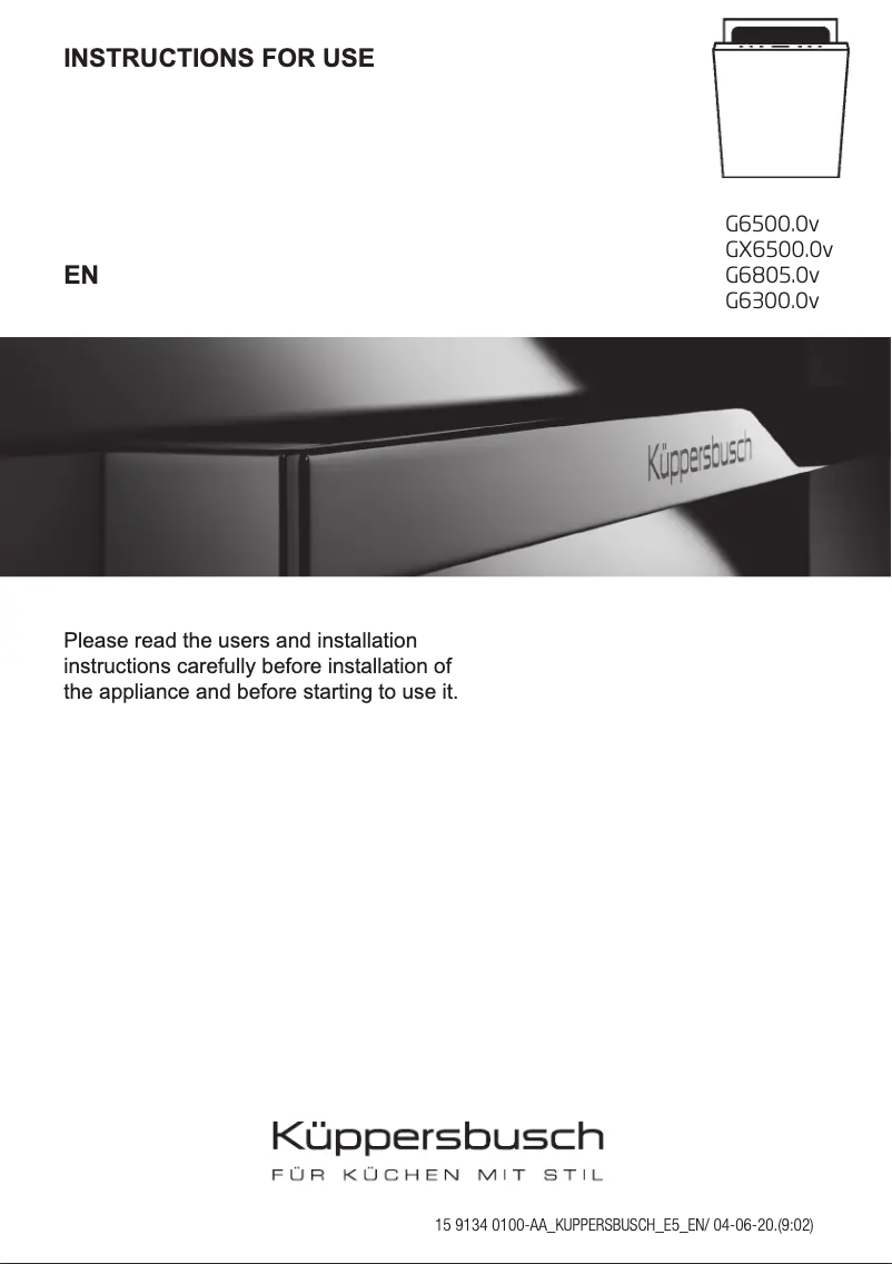 Page n°1 - Manuel utilisateur Küppersbusch G6500.0v
