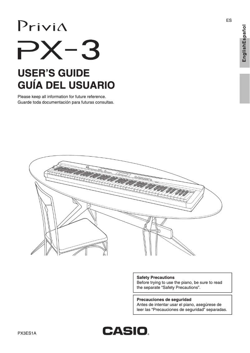 Page 1 de la notice Manuel utilisateur Casio Privia PX-3BK