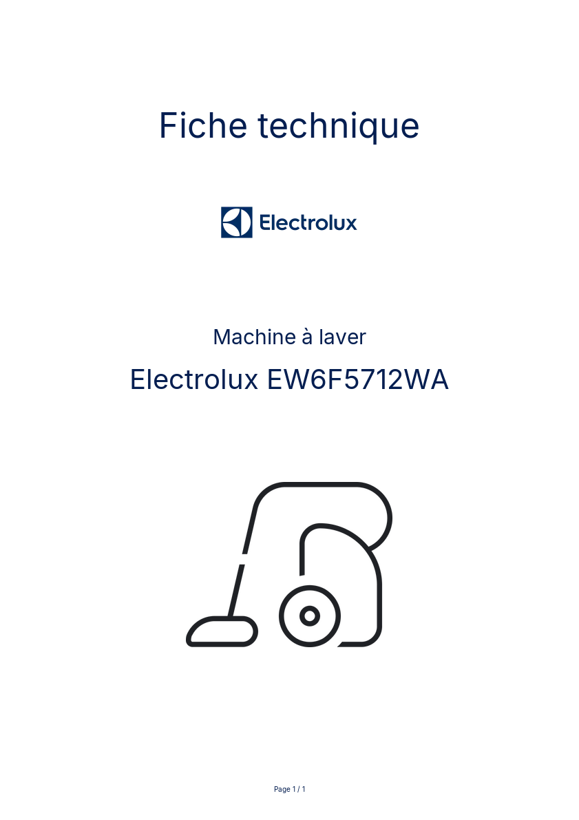 Image de la première page du manuel de l'appareil EW6F5712WA
