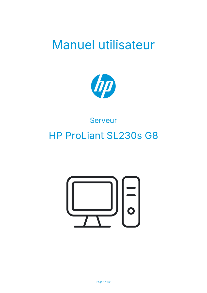 Page n°1 - Manuel utilisateur HP ProLiant SL230s G8