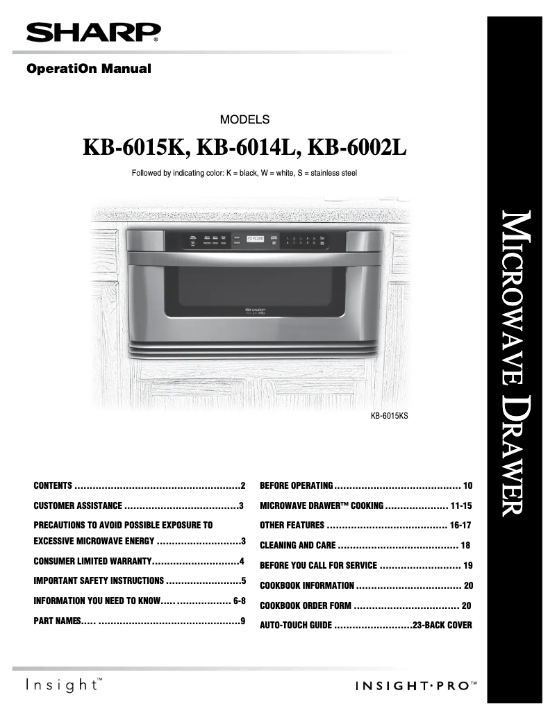Page n°1 - Manuel utilisateur Sharp KB-6002L