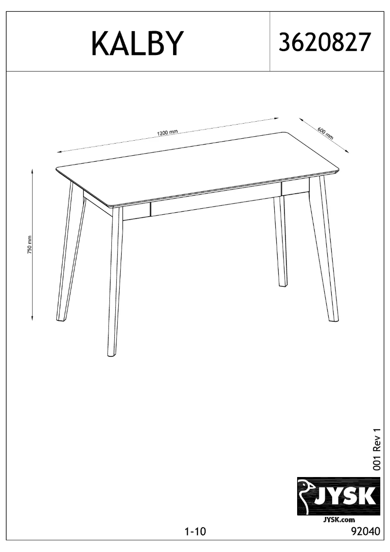 Image de la première page du manuel de l'appareil Kalby (120x75x60)