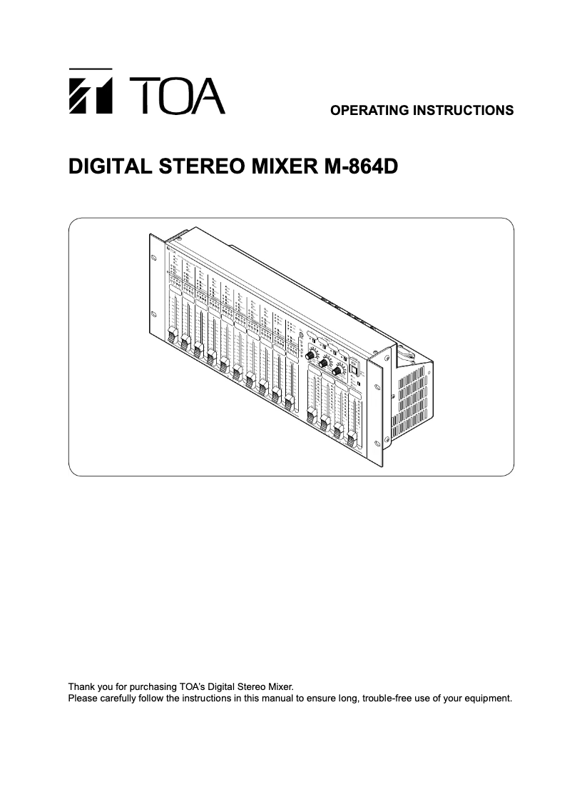 Image de la première page du manuel de l'appareil M-864D