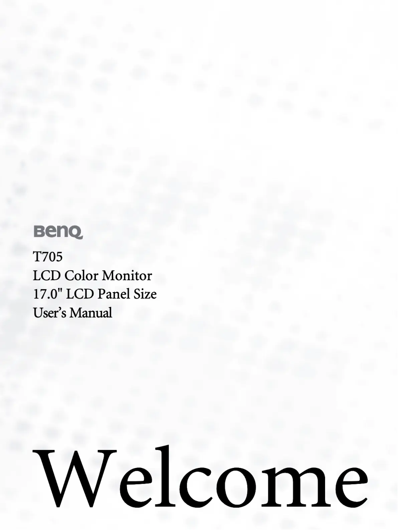 Page 1 de la notice Manuel utilisateur BenQ T705