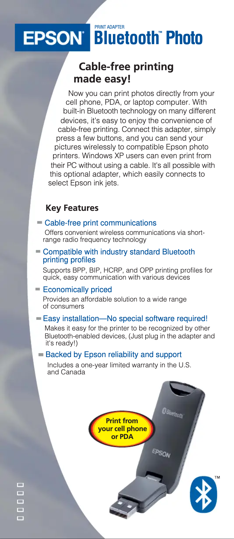 Página 1 del manual Folleto Epson C12C824142