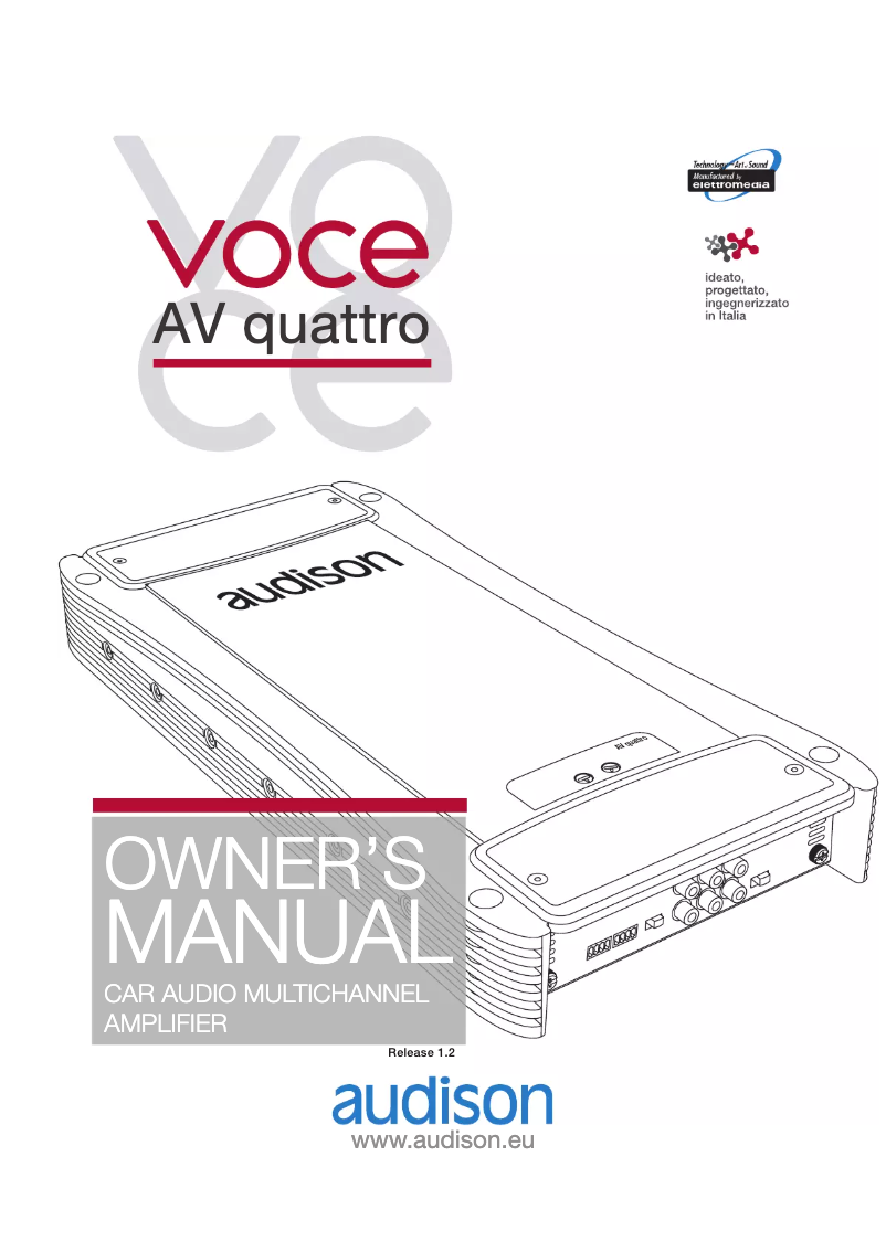 Page n°1 - Manuel utilisateur Audison VOCE AV quattro