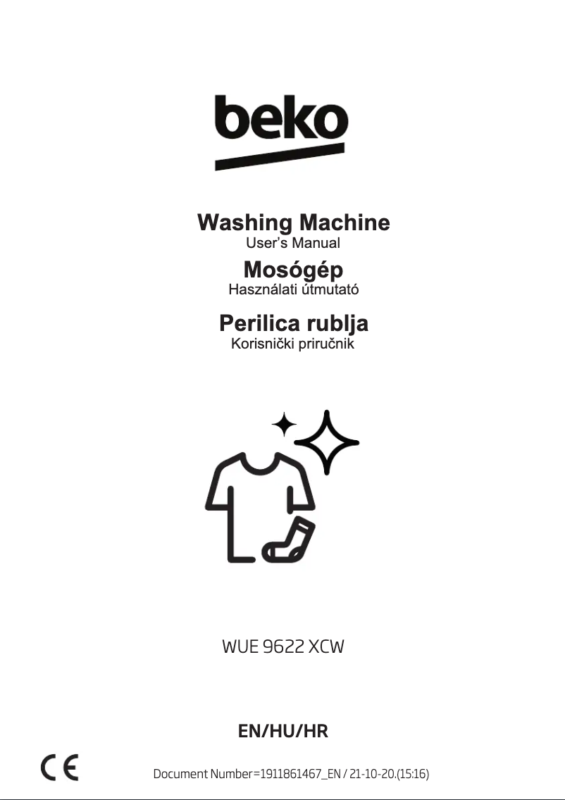 Page 1 de la notice Manuel utilisateur Beko WUE 9622 XCW