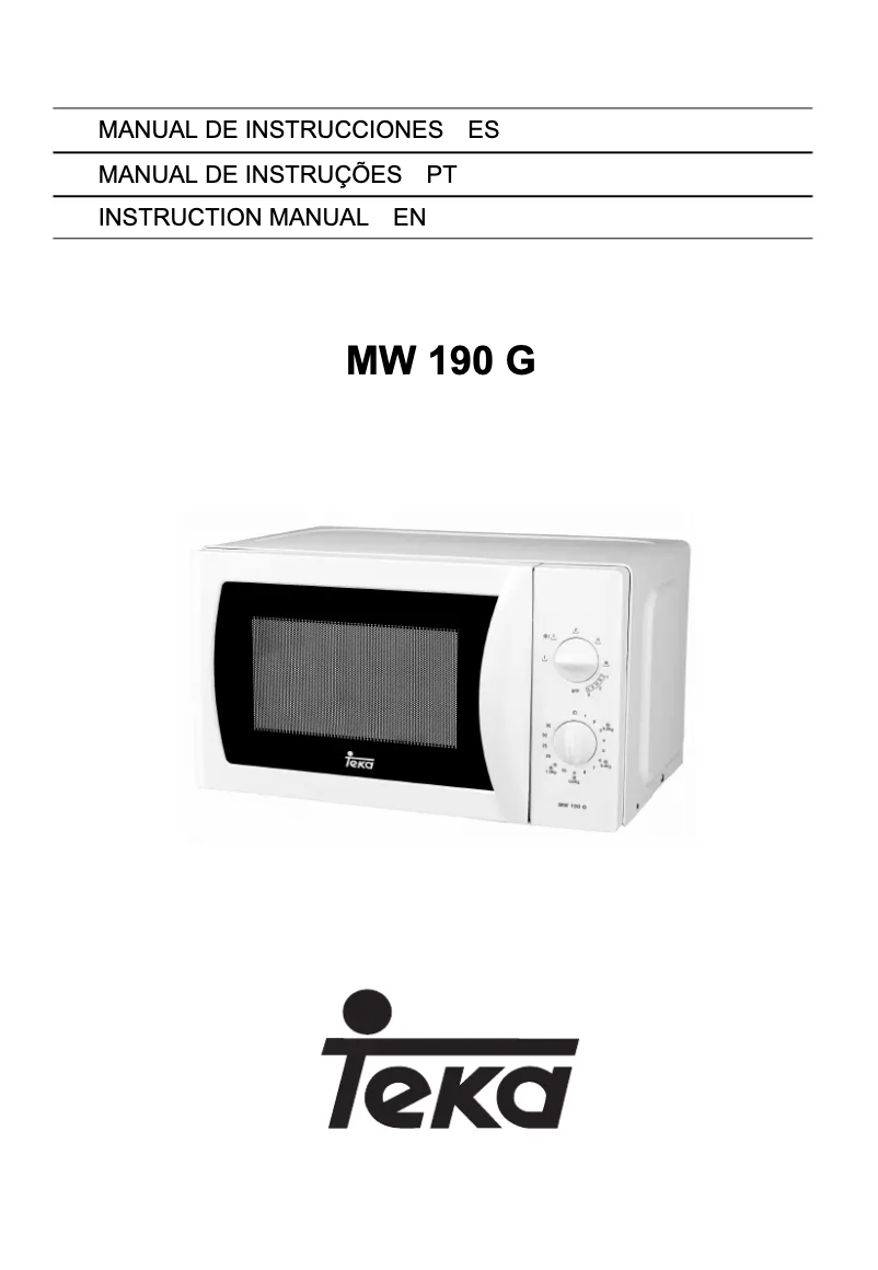 Image de la première page du manuel de l'appareil MW 190 G