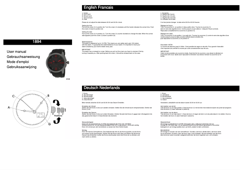 Page 1 de la notice Manuel utilisateur Davis 1894